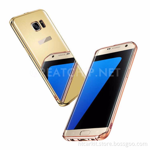 Alibaba Express Electroplating PC Mirror Phone Case For Samsung Galaxy S7 edge Case aliminum bumper metal Mirror Cover